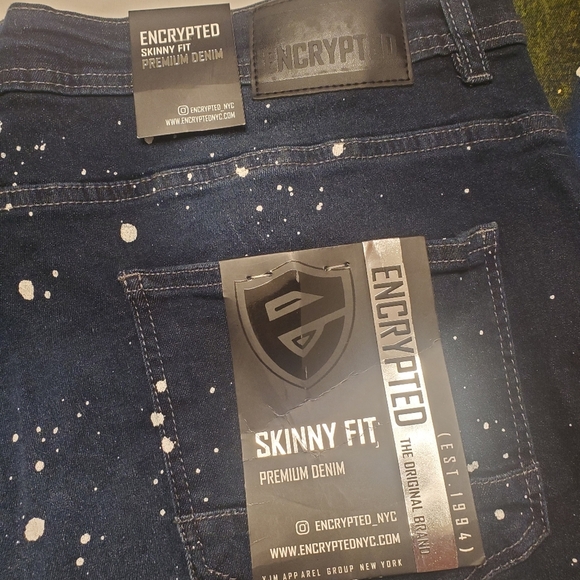Encrypted Mens Jeans Size 42x34 Multicolored Blue Distressed Skinny Fit NWT - Picture 7 of 7